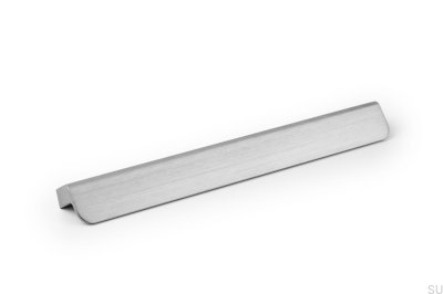 Elongated furniture handle Flapp 128/160 Aluminum Silver Brushed