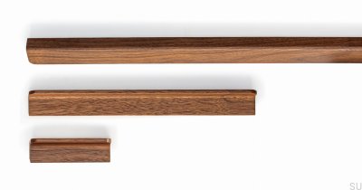 Elongated furniture handle Flapp 160 Wooden Walnut