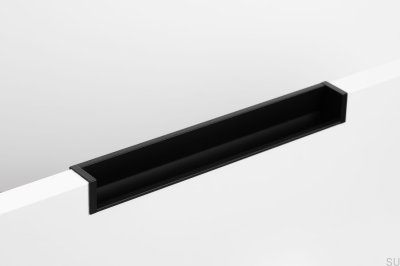 Recessed furniture handle Hexxa 3000 Aluminum Black Matt