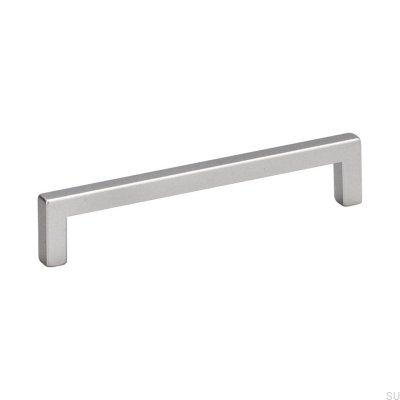 Elongated furniture handle 0143 128 Silver Brushed (aluminum look)