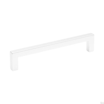 Elongated furniture handle 0143 128 White Metal