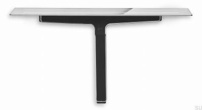 Bathroom shelf with water squeegee for glass and shower cabins 7011 Hand Polished Steel