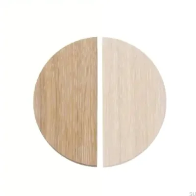 Basic furniture handle Semicircular 40 Wooden Oak - White Oil