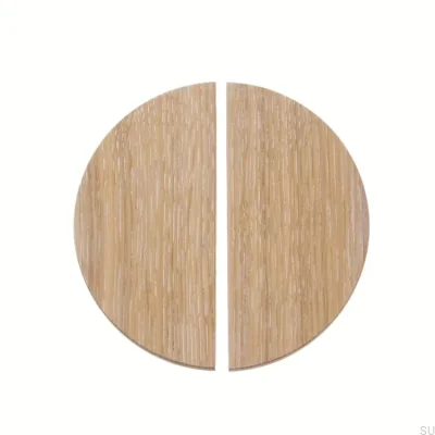 Furniture handle Basic Semicircular 40 Wooden Oak - Oil White Set of 2 pcs.