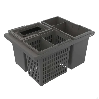 Cube Basic 600 Eco waste sorting system Dark grey