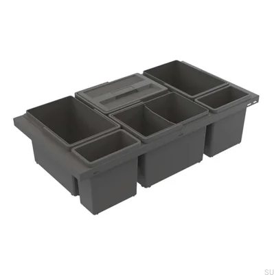Cube Basic Low 800 waste sorting system Dark grey