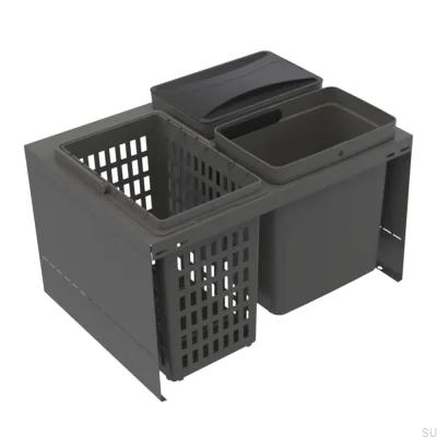 Cube Compact 600 Eco waste sorting system Dark grey