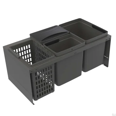 Cube Compact 800 Eco waste sorting system Dark grey