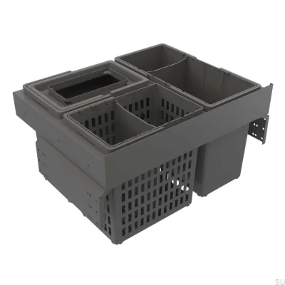 Select Side 600 Eco waste bin system Dark grey