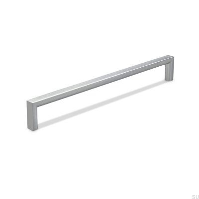 Oblong furniture handle Calabro 192 Brushed Silver