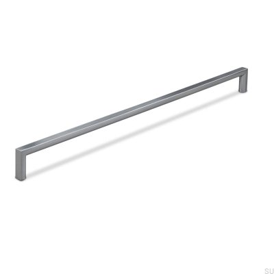 Oblong furniture handle Calabro 320 Brushed Silver