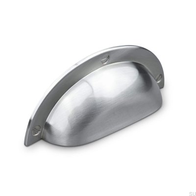 Conti 64 silver brushed shell furniture handle