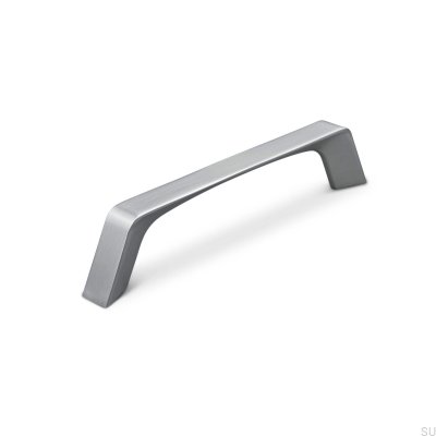 Cori 128 elongated furniture handle, brushed silver