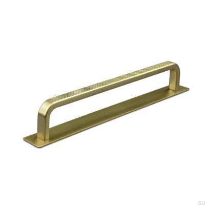Longitudinal furniture handle with washer Gardone 160 Brushed Gold
