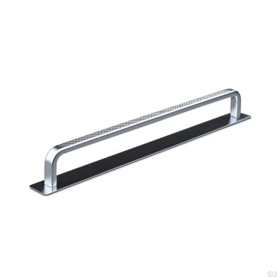 Oblong furniture handle with washer Gardone 224 Silver