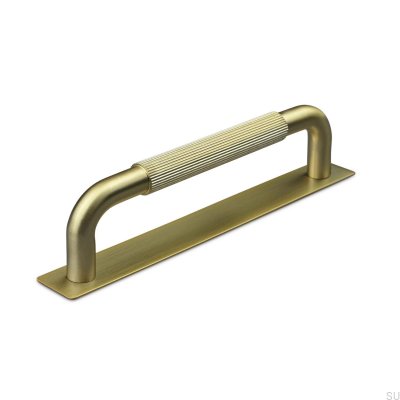 Perugia Stripe 128 Brushed Gold oblong furniture handle