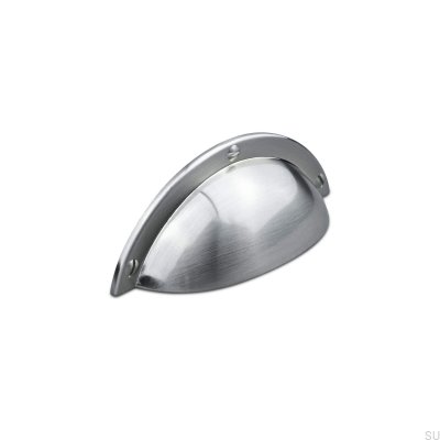 Prato 64 silver brushed shell furniture handle