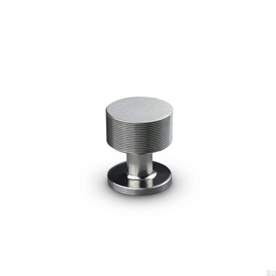 Sassari Stripe 25 Brushed Silver furniture knob