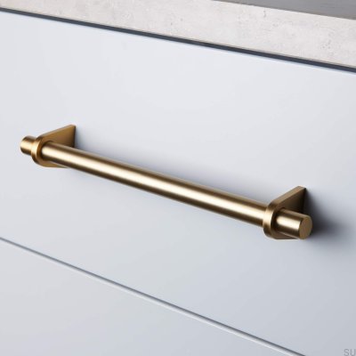 Marstrand 220 elongated furniture handle, brushed gold