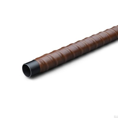 Rod Wrapped 358 Metal Black Wardrobe Rod with Brown Leather