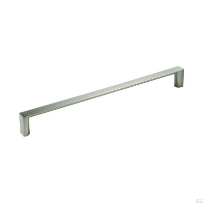Elongated Furniture Handle 735 224 Silver Lacquered