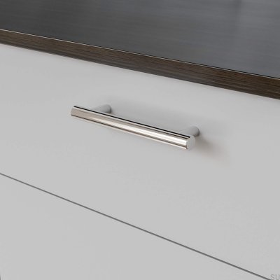Varberg 128 oblong furniture handle, polished chrome