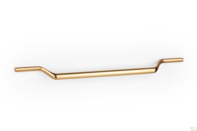 Valley 256 oblong furniture handle, brushed gold and cava