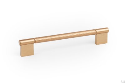 Point 192 oblong furniture handle, brushed gold and cava