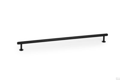 Rille Mini 320 oblong furniture handle, black brushed aluminum