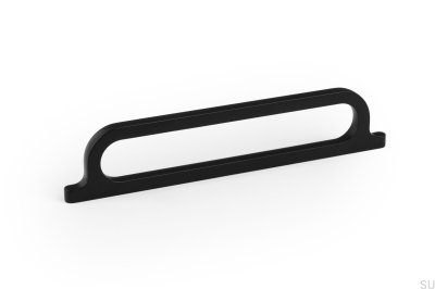 Omega 160 oblong furniture handle, metal, matt black