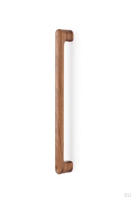 One-sided longitudinal furniture handle Luv Wood 384, made of Italian walnut