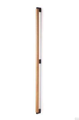 Duo Big 960 one-sided longitudinal furniture handle, Wooden Oak with Black Aluminum