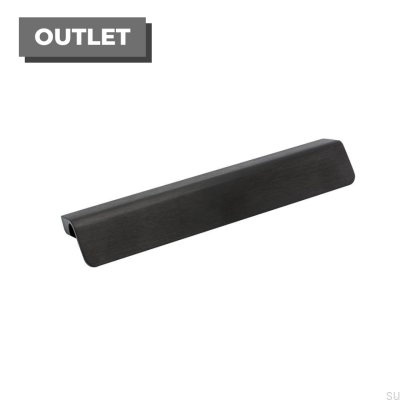 Fringe oblong furniture handle, metal, black