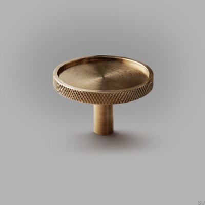 Vera L furniture knob, Brushed Brass, Unpainted