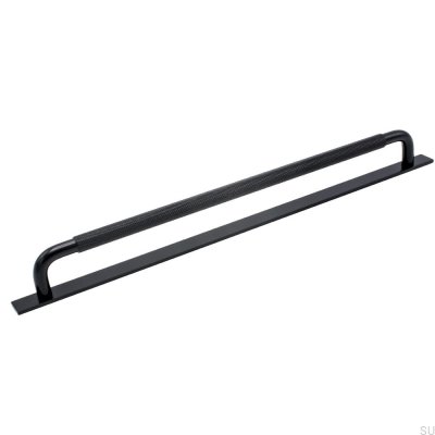 Elongated furniture handle with Helix 320 washer Black Metal