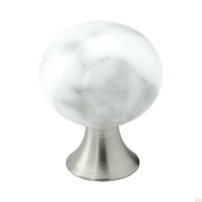 Furniture knob Bead Straight Marble Gray