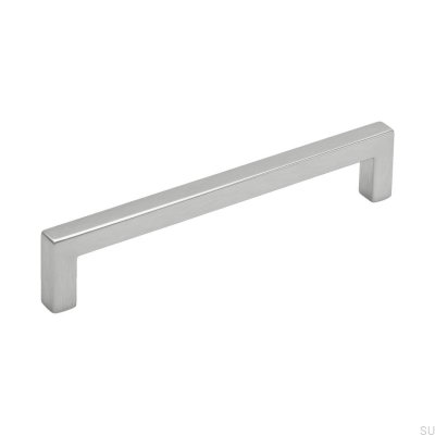 Elongated furniture handle 0143 192 Silver Brushed (inox look)