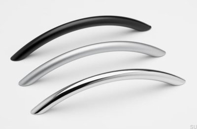 Oblong furniture handle 7860 96 Black Metal