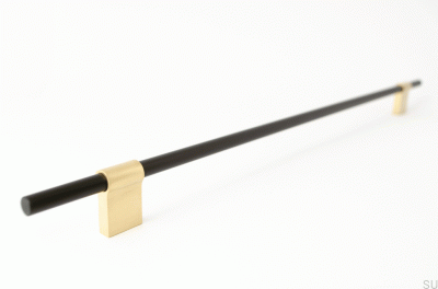 Line Mix 342 elongated furniture handle Metal black with brushed brass
