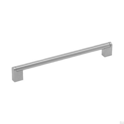 Boss 192 oblong furniture handle, silver polished (inox look)