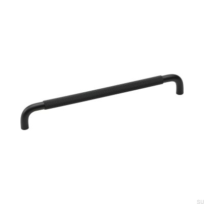 Helix 224 elongated furniture handle, aluminum, matt black