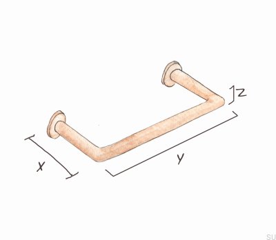 Elongated furniture handle with Helix 128 washer, Gold Brushed