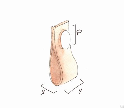 Wall hanger Loop Strap natural leather with chrome