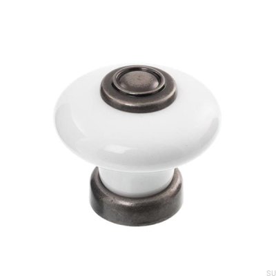 Furniture knob 3851 Porcelain with antique black