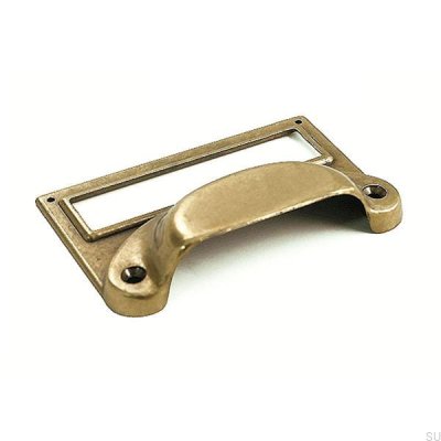 Shell furniture handle with Antique Gold label