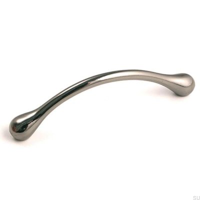 Elongated furniture handle 4446 96 Polished black nickel