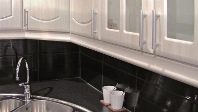 Elongated furniture handle 3480 Chrome-plated plastic