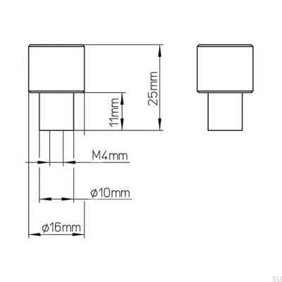 Furniture knob 2464 16 Metal black