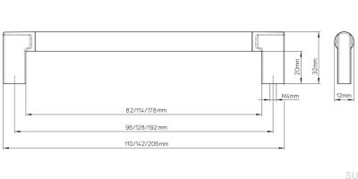 Long furniture handle 2457 192 Brushed nickel