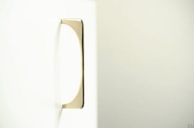 Bridge 128 oblong furniture handle. Polished Brass. Unpainted